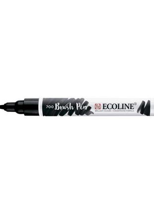 Маркер акварельный кисточный ecoline brushpen черна (700)1 фото