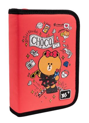 Пенал твердый одинарный с клапаном yes line friends hp-03