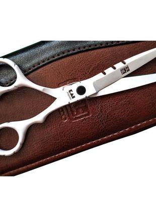 Перукарські ножиці kasho pq-6.0 дюймів професійні білі5 фото