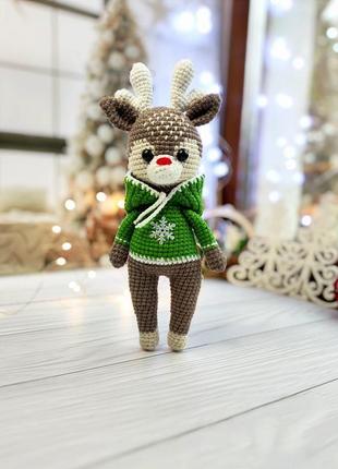 Різдвяна іграшка олень, м'яка іграшка олень, новорічна подарункова іграшка2 фото