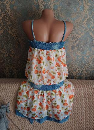 Красивое платье сарафан в клубники р.44/465 фото