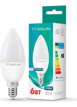 Led лампа titanum c37 6w e14 4100k