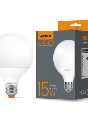 Led лампа videx g95e 15w e27 4100k