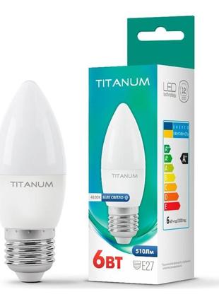 Led лампа titanum c37 6w e27 4100k