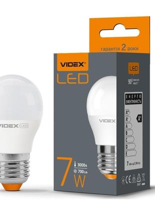 Led лампа videx g45e 7w e27 3000k