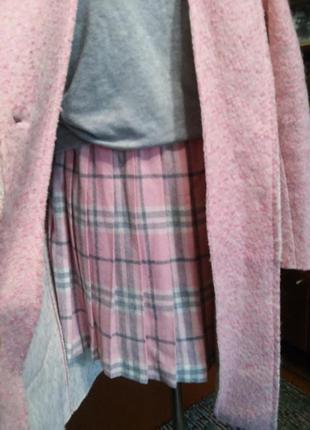 Пальто буклированное , розовое , легкое8 фото