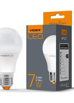 Led лампа videx a60e 7w e27 4100k