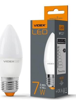 Led лампа videx c37e 7w e27 3000k