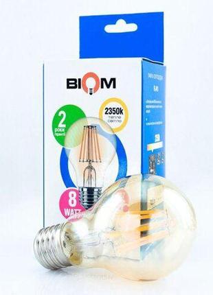 Світлодіодна лампа biom fl-411 a60 8w e27 2350k amber3 фото