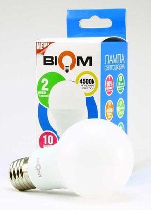 Світлодіодна лампа biom bt-510 a60 10w e27 4500к матова6 фото