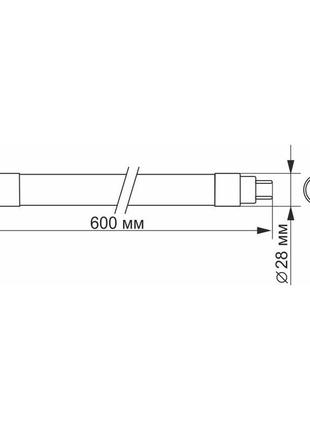 Led лампа videx t8b 9w 0.6m 4100k, матова3 фото