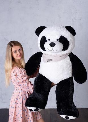 Ведмедик плюшевий панда з серцем 135 см (yk0143)2 фото