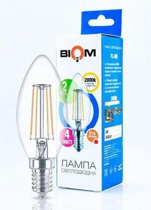 Світлодіодна лампа biom fl-305 c37 4w e14 2800k5 фото