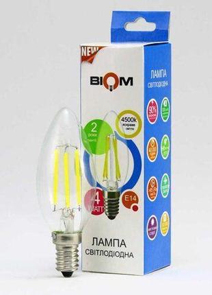Світлодіодна лампа biom fl-306 c37 4w e14 4500k4 фото
