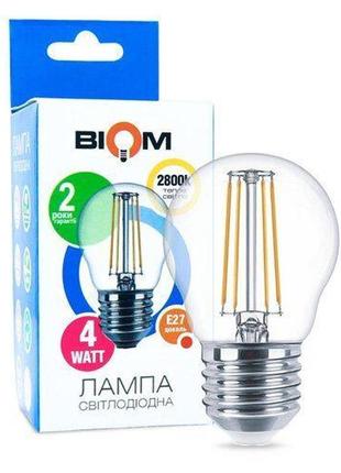 Світлодіодна лампа biom fl-301 g45 4w e27 2800k1 фото