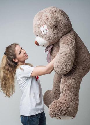 Плюшевий ведмедик mister medved з латками маркус 150 см капучіно4 фото