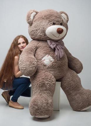Плюшевий ведмедик mister medved з латками маркус 150 см капучіно6 фото