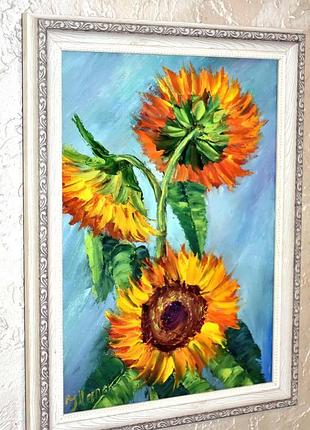 Квіти соняшники, оргаліт, розмір 25х35 см.