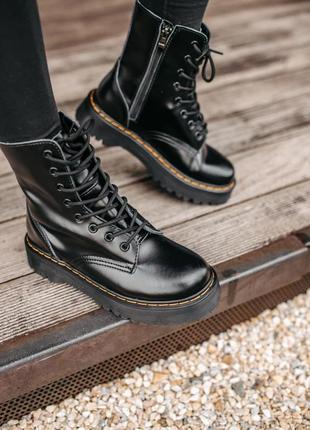 Женские ботинки dr.martens jadon black (мех)