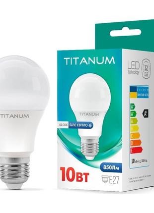 Led лампа titanum a60 10w e27 4100k