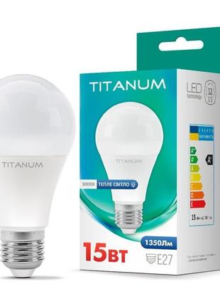 Led лампа titanum a65 15w e27 3000k