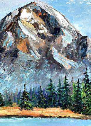 Горный пейзаж с горной рекой, оргалит,40х50