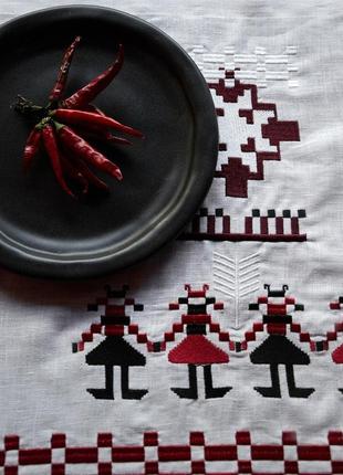Серветки столові з льону з машинною вишивкою. різдвяна колекція столового текстилю gnizdo&kononenko2 фото