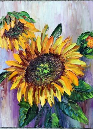 Соняшники, оргаліт 30х30 см.