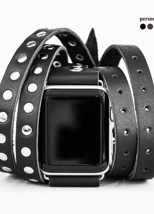Кожаный ремешок для apple watch, 3 4 5 6 7 8 9 se ultra ultra 2, 38 40 41 42 44 45 49 мм, код 18564 фото
