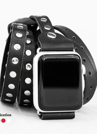 Кожаный ремешок для apple watch, 3 4 5 6 7 8 9 se ultra ultra 2, 38 40 41 42 44 45 49 мм, код 18566 фото