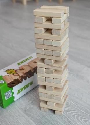Дженга для детей настольная игра деревянная башня 8х27 см игра вытаскивать палочки1 фото