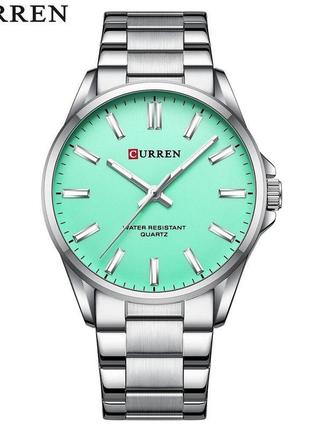 Повсякденний кварцовий годинник curren 9090 silver-tiffany