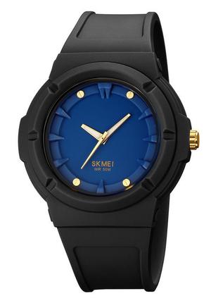 Аналоговий чоловічий годинник skmei 2011bkbu black-blue