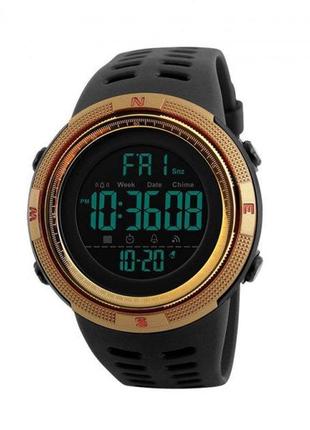 Водонепроникний (50 м) цифровий годинник skmei 1251gd gold