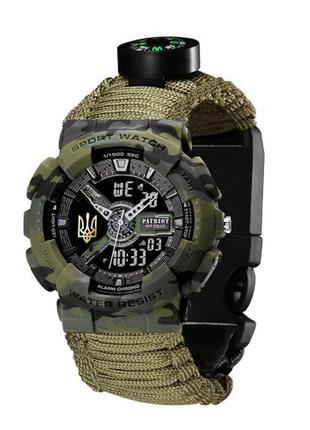 Тактичний годинник patriot 005 тризуб золото camo green парако...