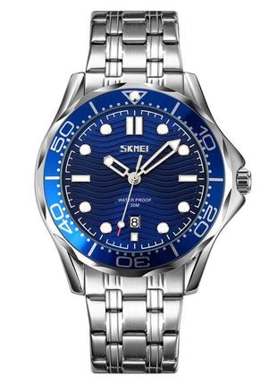 Skmei 9276ssibu silver-blue steel strap