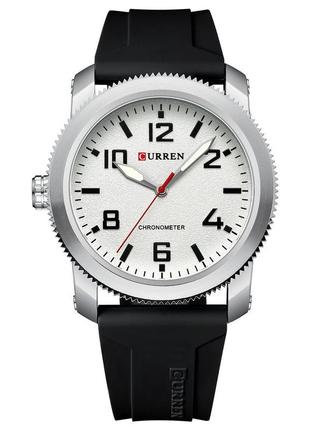 Чоловічий наручний кварцовий годинник curren 8454 silver-white...