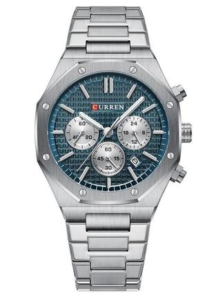 Кварцовий годинник з хронографом curren 8440 silver-blue