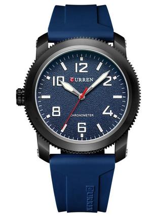 Чоловічий наручний кварцовий годинник curren 8454 black-blue