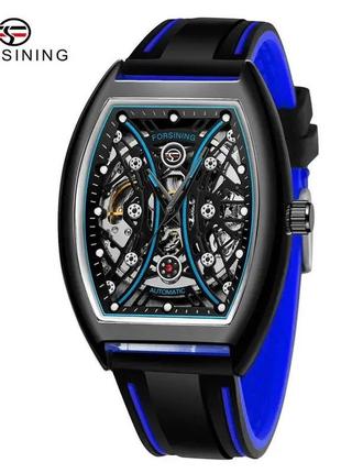 Скелетон з автозаводом forsining 8252 all black-blue