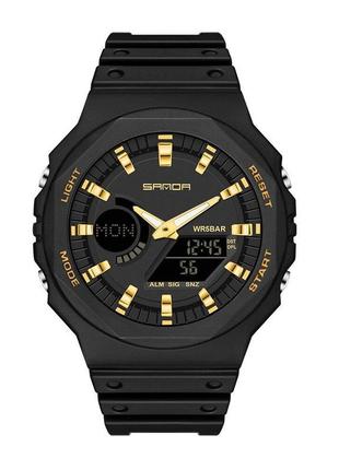 Водонепроникний спортивний кварцовий годинник sanda 6016 black...