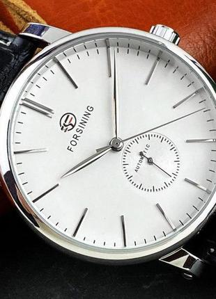 Чоловічі годинники forsining 8214 silver-white-black