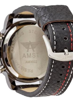 Чоловічі годинники amst 3022 all black fluted wristband2 фото