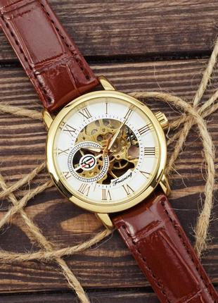 Forsining 8099 brown-gold-white6 фото