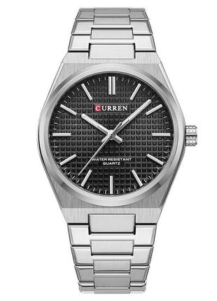 Діловий кварцовий годинник curren 8439 silver-black