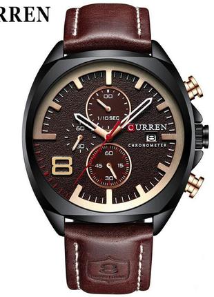 Чоловічий кварцовий годинник з хронографом curren 8324 brown-b...