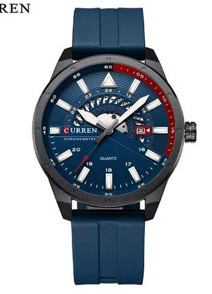 Чоловічий кварцовий годинник curren 8421 blue-black-red1 фото