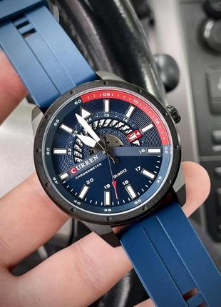 Чоловічий кварцовий годинник curren 8421 blue-black-red3 фото