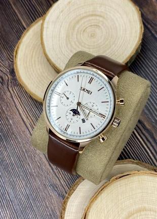 Классические кварцевые мужские наручные часы с браслетом из на...8 фото