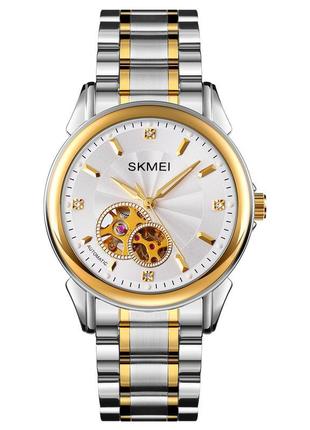 Автоматичний механічний годинник-хронограф skmei m030tgd gold-...